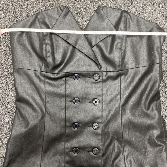 Y2k Vero Moda strapless tuxedo vest waistcoat corset buttons black 36 euro XS - Picture 8 of 10